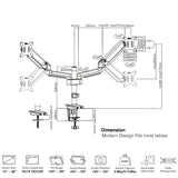 iErgo 4 Pole Computer Monitor Arm