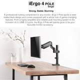 iErgo 4 Pole Computer Monitor Arm