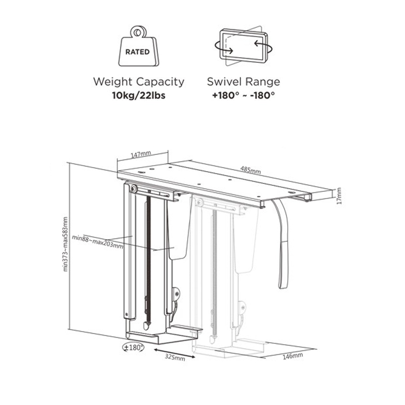 Under Desk CPU Holder