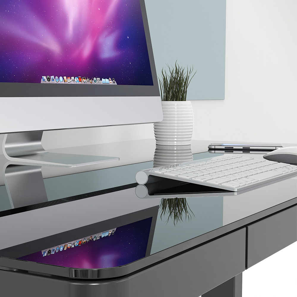 Noble Height Adjustable Desk Tempered Glass Series