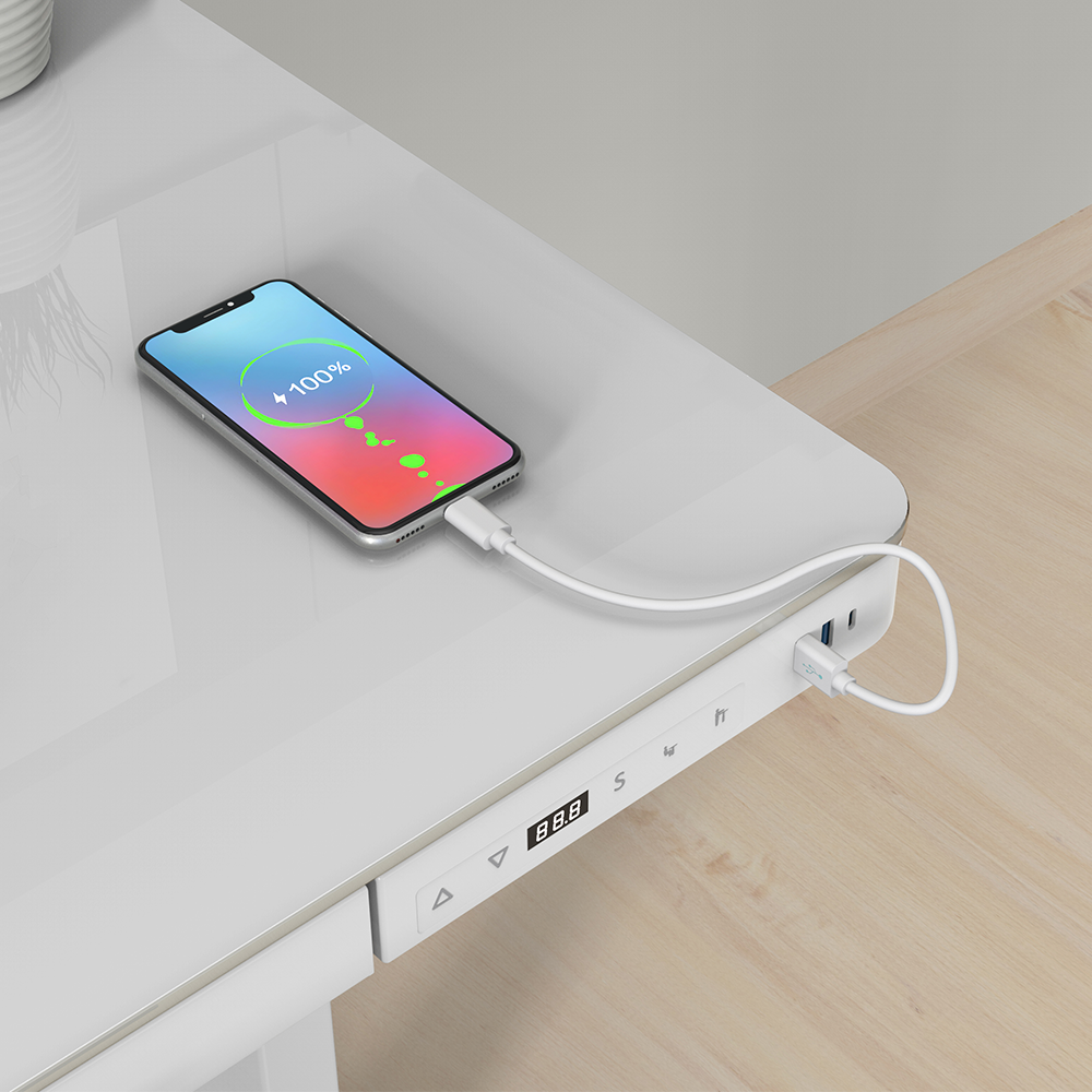 Noble Height Adjustable Desk Tempered Glass Series