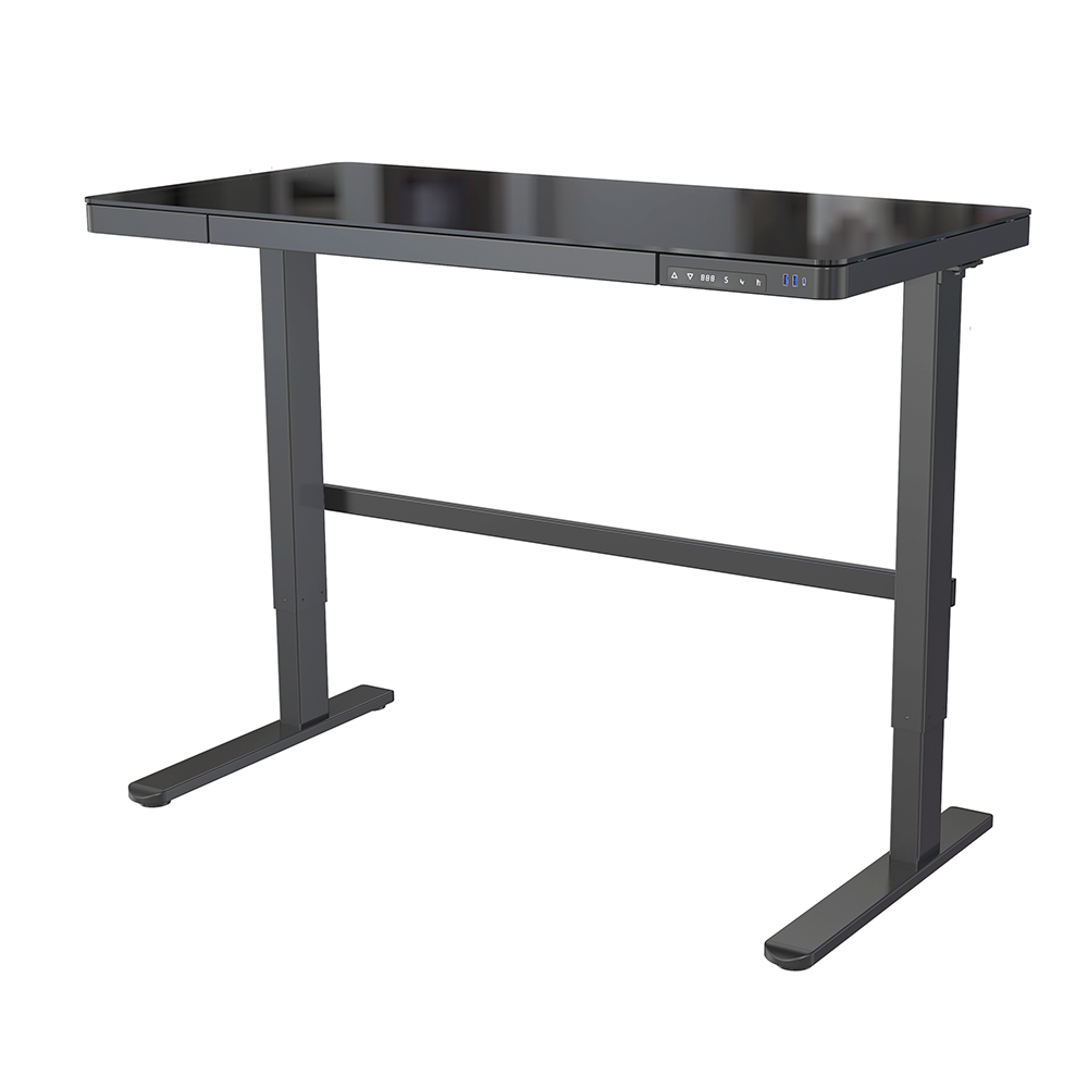 Tempered glass adjustable top desk