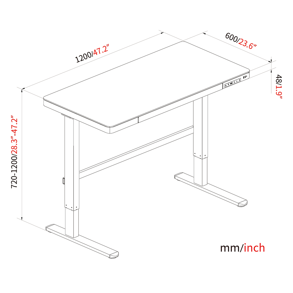 Noble Height Adjustable Desk Tempered Glass Series
